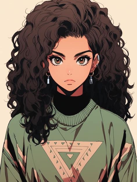 anime hair curls|wavy anime hair girl.